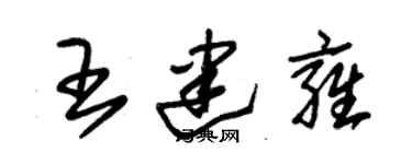 朱錫榮王建雍草書個性簽名怎么寫