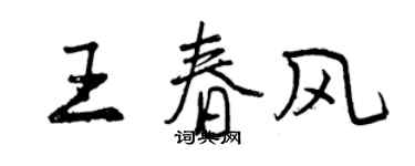 曾慶福王春風行書個性簽名怎么寫