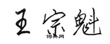 駱恆光王宗魁行書個性簽名怎么寫