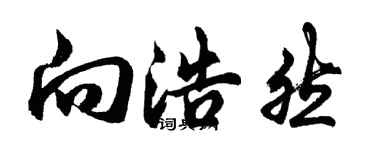 胡問遂向浩然行書個性簽名怎么寫