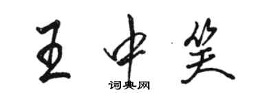 駱恆光王中笑行書個性簽名怎么寫