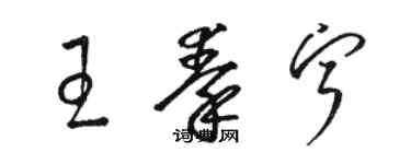 駱恆光王秦寧草書個性簽名怎么寫