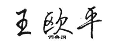 駱恆光王歐平行書個性簽名怎么寫
