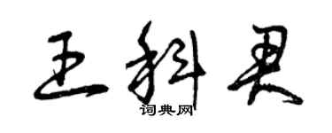 曾慶福王科君草書個性簽名怎么寫