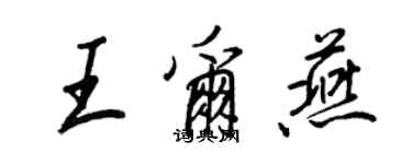 王正良王爾燕行書個性簽名怎么寫