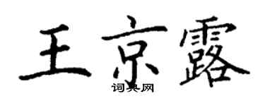 丁謙王京露楷書個性簽名怎么寫