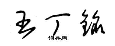 朱錫榮王丁銘草書個性簽名怎么寫