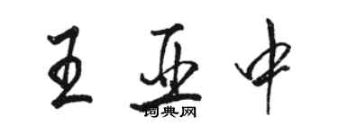 駱恆光王亞中行書個性簽名怎么寫