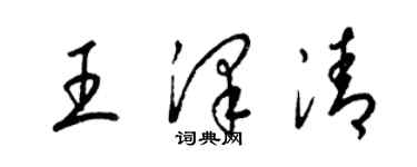 梁錦英王澤清草書個性簽名怎么寫