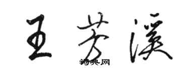 駱恆光王芳溪行書個性簽名怎么寫