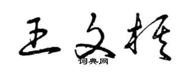 曾慶福王文棋草書個性簽名怎么寫
