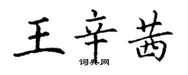 丁謙王辛茜楷書個性簽名怎么寫