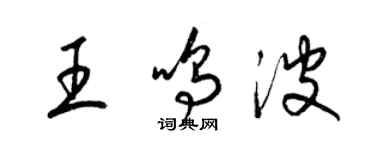 梁錦英王鳴波草書個性簽名怎么寫