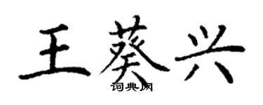丁謙王葵興楷書個性簽名怎么寫