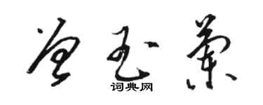 駱恆光曾玉蘭草書個性簽名怎么寫