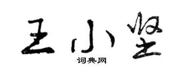 曾慶福王小堅行書個性簽名怎么寫