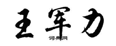 胡問遂王軍力行書個性簽名怎么寫