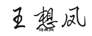 駱恆光王想鳳行書個性簽名怎么寫