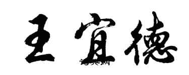 胡問遂王宜德行書個性簽名怎么寫