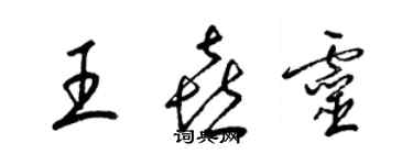 梁錦英王喜靈草書個性簽名怎么寫