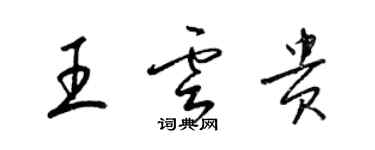 梁錦英王雲貴草書個性簽名怎么寫