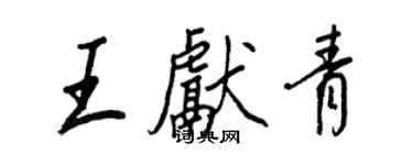 王正良王獻青行書個性簽名怎么寫