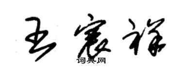 朱錫榮王宸祥草書個性簽名怎么寫