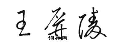 駱恆光王屏陵草書個性簽名怎么寫