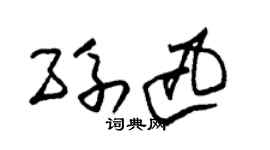 朱錫榮孫迅草書個性簽名怎么寫