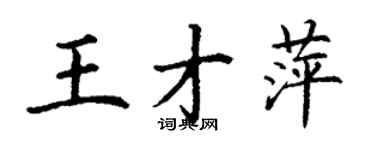 丁謙王才萍楷書個性簽名怎么寫