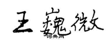 曾慶福王巍微行書個性簽名怎么寫