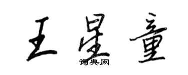 王正良王星童行書個性簽名怎么寫