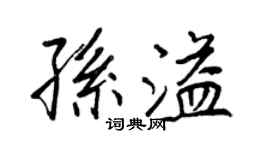 王正良孫溢行書個性簽名怎么寫