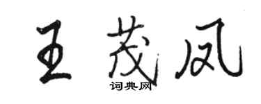駱恆光王茂鳳行書個性簽名怎么寫