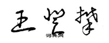 曾慶福王登攀草書個性簽名怎么寫