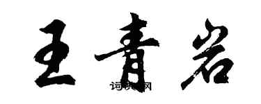 胡問遂王青岩行書個性簽名怎么寫