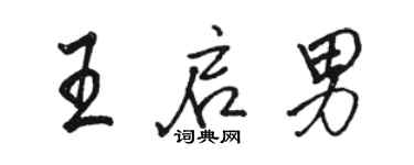 駱恆光王啟男行書個性簽名怎么寫