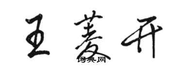 駱恆光王菱開行書個性簽名怎么寫