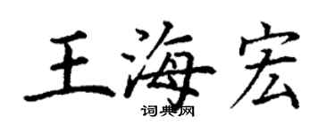 丁謙王海宏楷書個性簽名怎么寫