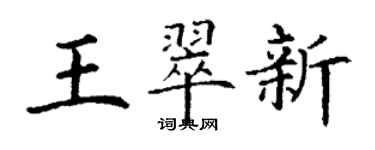 丁謙王翠新楷書個性簽名怎么寫