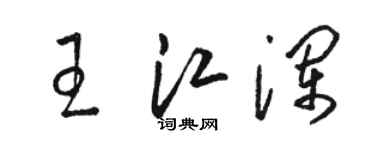 駱恆光王江瀾草書個性簽名怎么寫