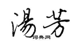 王正良湯芳行書個性簽名怎么寫