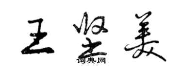 曾慶福王堅美行書個性簽名怎么寫