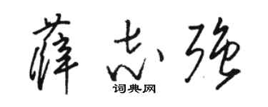 駱恆光薛志強草書個性簽名怎么寫