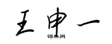 王正良王申一行書個性簽名怎么寫