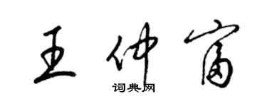 梁錦英王仲富草書個性簽名怎么寫