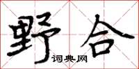 周炳元野合楷書怎么寫