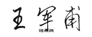 駱恆光王軍甫行書個性簽名怎么寫