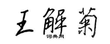 王正良王解菊行書個性簽名怎么寫