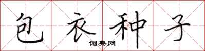 田英章包衣種子楷書怎么寫
